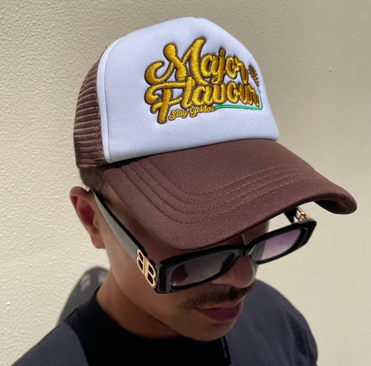 Major Flavour® Stay Golden Trucker Cap (Mocha)